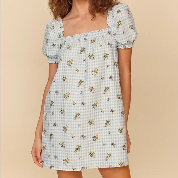 Reformation Dresses & Skirts - Reformation Blue and Yellow Floral Mini Dress